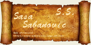 Saša Šabanović vizit kartica